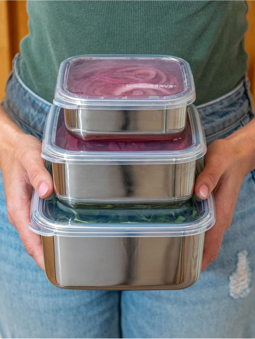 Square Stainless Steel Nesting Food Storage Containers